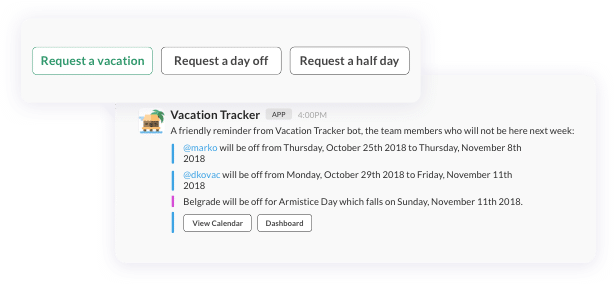 request and notification Time Off Management System
