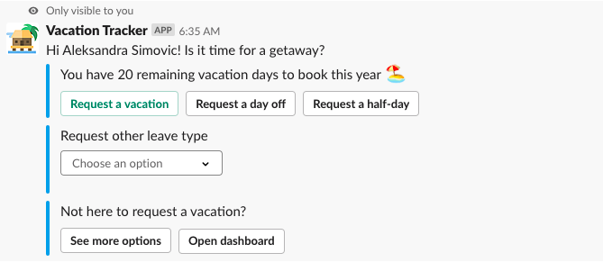 Vacation Tracker’s Leave Types