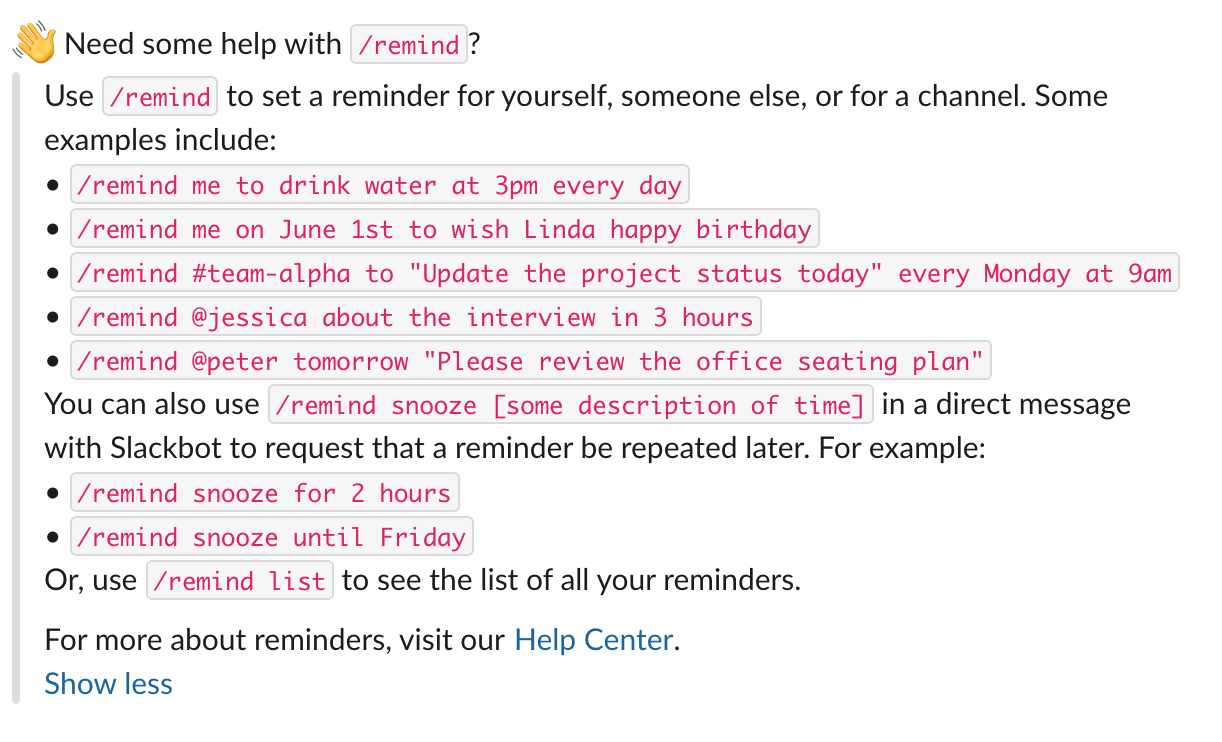 Slack Reminders screenshot 2