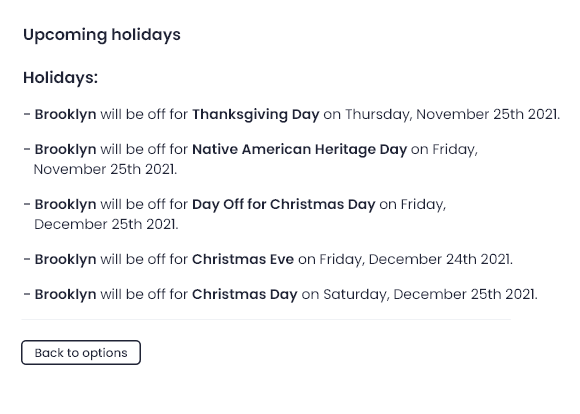 Check holidays Vacation Tracker for Slack – Features