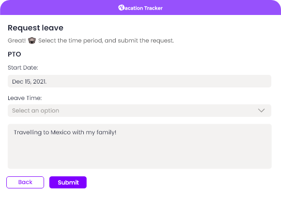 approvals Vacation Tracker for Microsoft Teams – Features